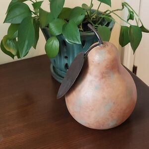 Metal Pear Decor 8 1/2"H x 6 1/2"W